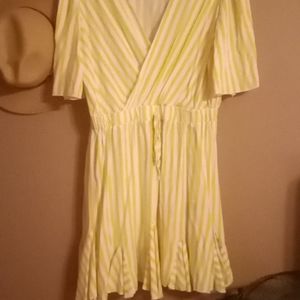 Yellow and white stripe dress